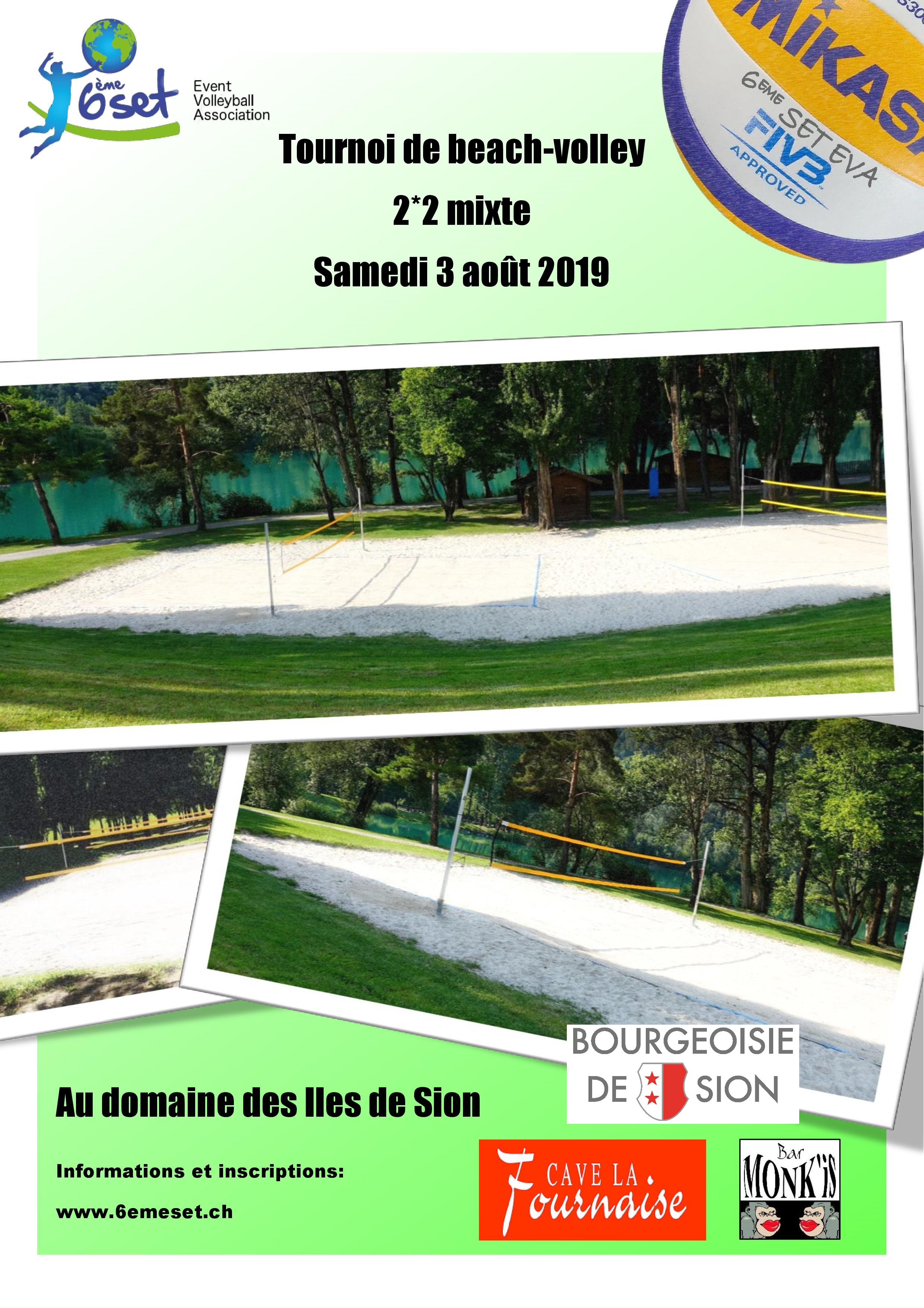 Tournoi de beach-volley, Sion, 3 août 2019