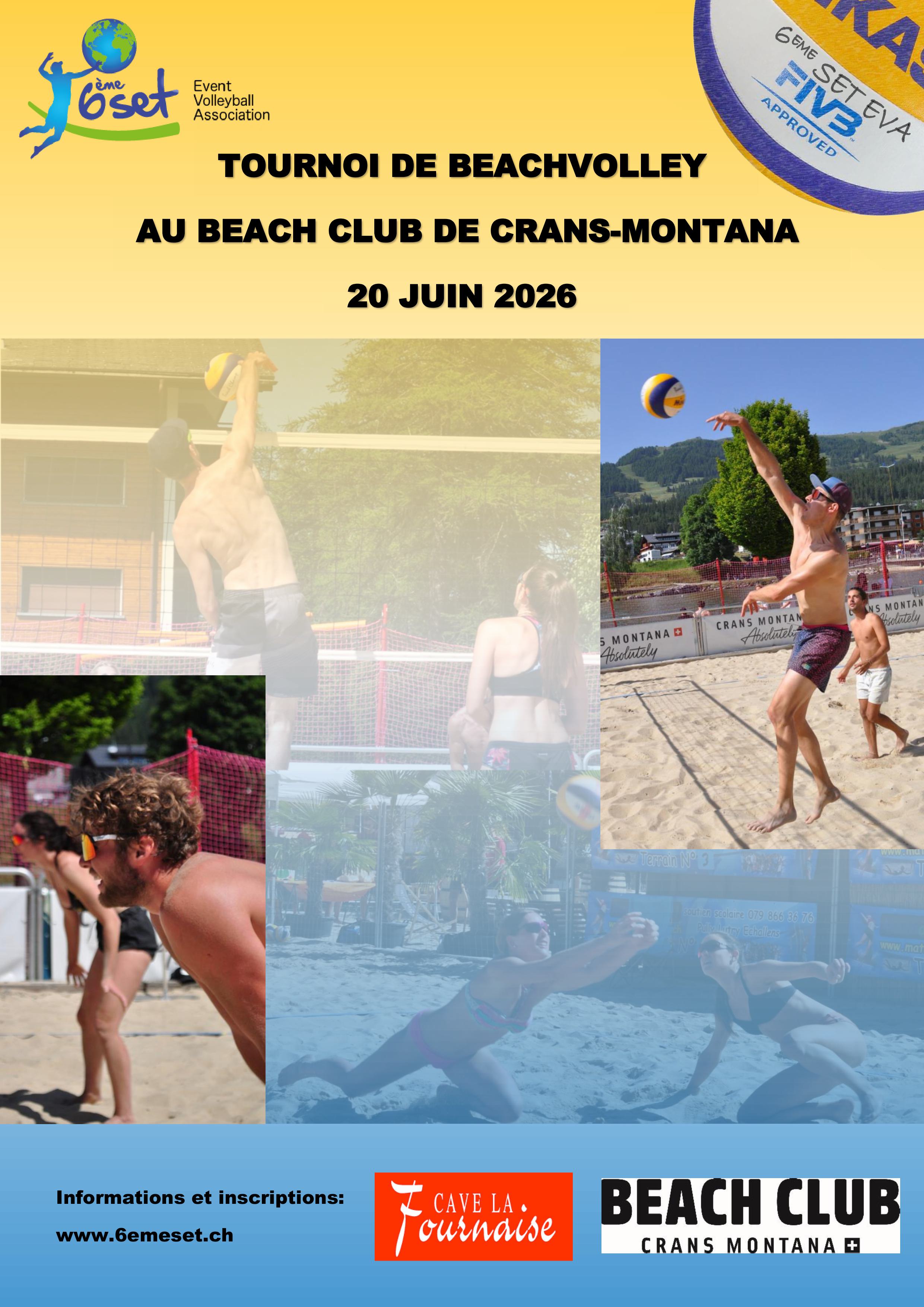 Tournoi de beach-volley, Crans-Montana, 20 juin 2026